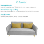 Deren 3 Seater Sofa Set for Living Room (Grey Colour) Premium Fabric Sofa