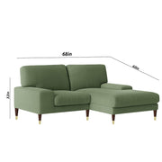 Latieo RHS 2 Seater Lounger L Shape Sofa Set for Living Room (Light Green) Premium Fabric Sofa