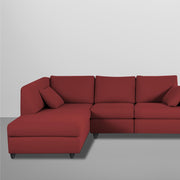 Dorian LHS 4 Seater L Shape Sofa Set for Living Room (Maroon Fabric) Premium Fabric Sofa