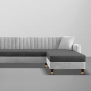 Garcia LHS 6 Seater L Shape Sofa Set for Living Room (Black Grey - Colour) Premium Fabric Sofa Set