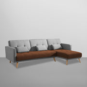 Convertible Futon RHS 4 Seater Sofa Cum Bed with Adjustable Backrest Sofa for Living Room (Blue Grey Colour) Premium Fabric Sofa