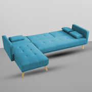 Convertible Futon RHS 4 Seater Sofa Cum Bed with Adjustable Backrest Sofa for Living Room (Blue Grey Colour) Premium Fabric Sofa