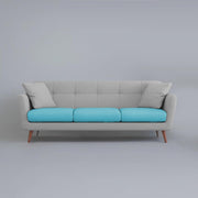 Letty 3 Seater Sofa Set for Living Room (Turquise Grey Colour) Premium Fabric Sofa