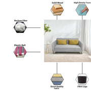 Deren 3 Seater Sofa Set for Living Room (Grey Colour) Premium Fabric Sofa