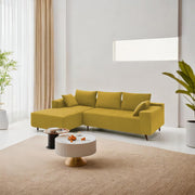 Casaliving Crystal 4 Seater RHS L Shape Sofa Set for Living Room (Black Fabric) Premium Fabric Sofa