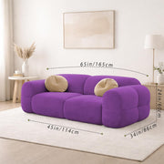 Vetras Modern Velvet Bubble Cloud Sofa, Tufted Design Upholstered 2 Seater Sofa Set for Living Room, (Black Colour) Premium Velvet Fabric Sofa