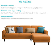 Aria RHS 4 Seater L Shape Sofa Set for Living Room (Orange) Premium Fabric Sofa Set