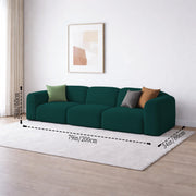 Amaco Modern Velvet Sofa, Tufted Design Upholstered 3 Seater Sofa Set for Living Room, (Black Colour) Premium Velvet Fabric Sofa