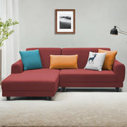 Casaliving Kaven LHS 4 Seater L Shape Sofa Set for Living Room (Black Fabric)