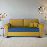 Casaliving Nelson 2 Seater Sofa Set for Living Room (Colour - Cream Brown) Premium Fabric Sofa