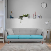 Letty 3 Seater Sofa Set for Living Room (Turquise Grey Colour) Premium Fabric Sofa