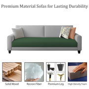 Kaven 3 Seater Sofa Set for Living Room (Green Grey Colour Fabric) Premium Fabric Sofa