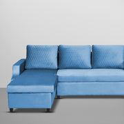 Asper LHS 4 Seater L Shape Sofa Set for Living Room (Turquise Fabric) Premium Fabric Sofa