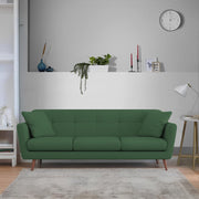 Letty 3 Seater Sofa Set for Living Room (Green Colour) Premium Fabric Sofa