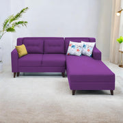 Lifestyle 4 Seater RHS L Shape Sofa Set for Living Room - (Purple Fabric) Premium Fabric Sofa Set
