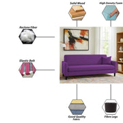 Premium Valkyrie 3 Seater Sofa Set 3 Seater Modern Sofa Set for Living Room (Purple Color Fabric)