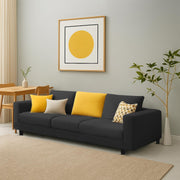 Minta 3 Seater Sofa Set for Living Room (Black Colour Fabric) Premium Fabric Sofa