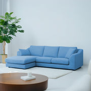 Cortina LHS 4 Seater L Shape Sofa Set for Living Room (Turquise Fabric) Premium Fabric Sofa