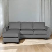 Danver LHS 4 Seater L Shape Sofa Set for Living Room (Dark Grey Fabric) Premium Fabric Sofa