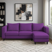 Mikasa 4 Seater RHS L Shape Sofa Set for Living Room (Purple Fabric) Premium Fabric Sofa Set for Living Room