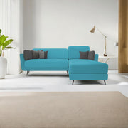 Arlond RHS 4 Seater L Shape Sofa Set for Living Room (Turquise Fabric) Premium Fabric Sofa