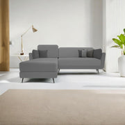 Arlond LHS 4 Seater L Shape Sofa Set for Living Room (Dark Grey Fabric) Premium Fabric Sofa