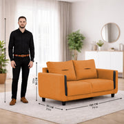 Casaliving Viskafors Upholstered 3 Seater Sofa Set for Living Room (Black Colour Fabric) Premium Fabric Sofa