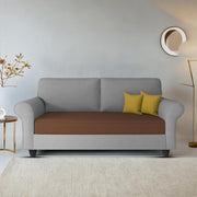 Casaliving Nelson 2 Seater Sofa Set for Living Room (Colour - Cream Brown) Premium Fabric Sofa