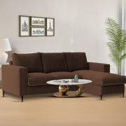 Charmi RHS 4 Seater L Shape Sofa Set for Living Room (Brown Fabric) Premium Fabric Sofa