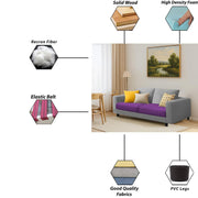 Minta 2 Seater Sofa Set for Living Room (Black - Colour Fabric) Premium Fabric Sofa Set for Living Room