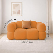 Vetras Modern Velvet Bubble Cloud Sofa, Tufted Design Upholstered 1 Seater Sofa Set for Living Room, (Black Colour) Premium Velvet Fabric Sofa