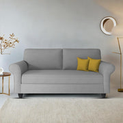 Casaliving Nelson 2 Seater Sofa Set for Living Room (Colour - Cream Brown) Premium Fabric Sofa