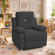 Casaliving Amos Kids 1 Seater Sofa Chair – (Black) Soft & Comfortable Cushioned Armchair for Children | Single Seater Kids Chair for Bedroom, Playroom & Nursery | Compact Modern Kids Sofa