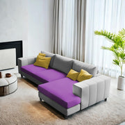 Scrembel RHS 4 Seater L Shape Sofa Set for Living Room (Purple Grey Fabric) Premium Fabric Sofa