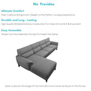 Janifer LHS 6 Seater L Shape Sofa Set for Living Room (Dark Grey Colour) Premium Fabric Sofa Set