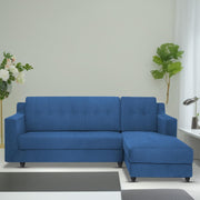 Fracher RHS 4 Seater L Shape Sofa Set for Living Room (Blue Fabric) Premium Fabric Sofa