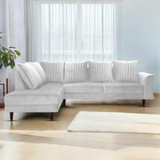 Casaliving Bradley LHS 4 Seater L Shape Sofa Set for Living Room (Black Grey Fabric) Premium Fabric Sofa