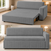 Casaliving Rion 6 Seater L Shape Corner Sofa Cum Bed for Living Room (Black Fabric) Premium Fabric Sofa Cum Bed