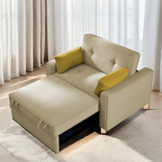 Alfred 1 Seater Sofa Cum Bed Sofa Set for Living Room (Maroon Fabric) Premium Fabric Sofa