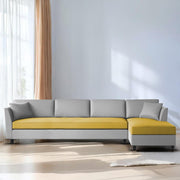 Casaliving Marvin LHS 4 Seater L Shape Sofa Set for Living Room (Black Fabric) Premium Fabric Sofa