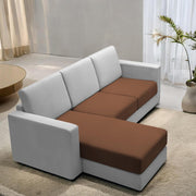 Casaliving Stoiny LHS 4 Seater L Shape Sofa Set for Living Room (Black Fabric) Premium Fabric Sofa