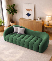 Ariana Modern Premium Boucle Fabric Sofa, Upholstered 3 Seater Sofa Set for Living Room, (Black Colour) Premium Boucle Fabric Sofa