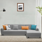 Casaliving Kaven LHS 4 Seater L Shape Sofa Set for Living Room (Black Fabric)