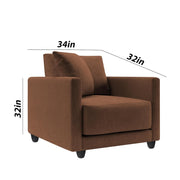 Dominic 1 Seater Sofa Set for Living Room (Black Grey Fabric) Premium Fabric Sofa