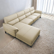 Janifer LHS 6 Seater L Shape Sofa Set for Living Room (Cream Colour) Premium Fabric Sofa Set