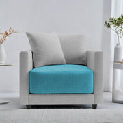 Dominic 1 Seater Sofa Set for Living Room (Black Grey Fabric) Premium Fabric Sofa