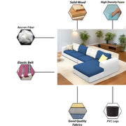 Badger LHS 6 Seater L Shape Sofa Set for Living Room (Black Fabric) Premium Fabric Sofa