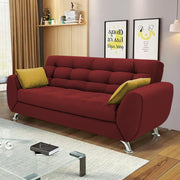 Leadown 3 Seater Sofa for Living Room (Maroon) Premium Fabric Sofa
