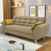 Leadown 3 Seater Sofa for Living Room (Cream) Premium Fabric Sofa