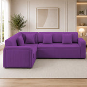Casaliving Rion 6 Seater L Shape Corner Sofa Cum Bed for Living Room (Black Fabric) Premium Fabric Sofa Cum Bed